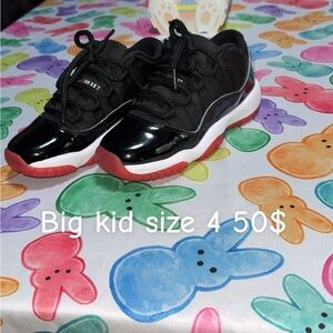 Jordan Kids Black and Red Low Top Sneakers